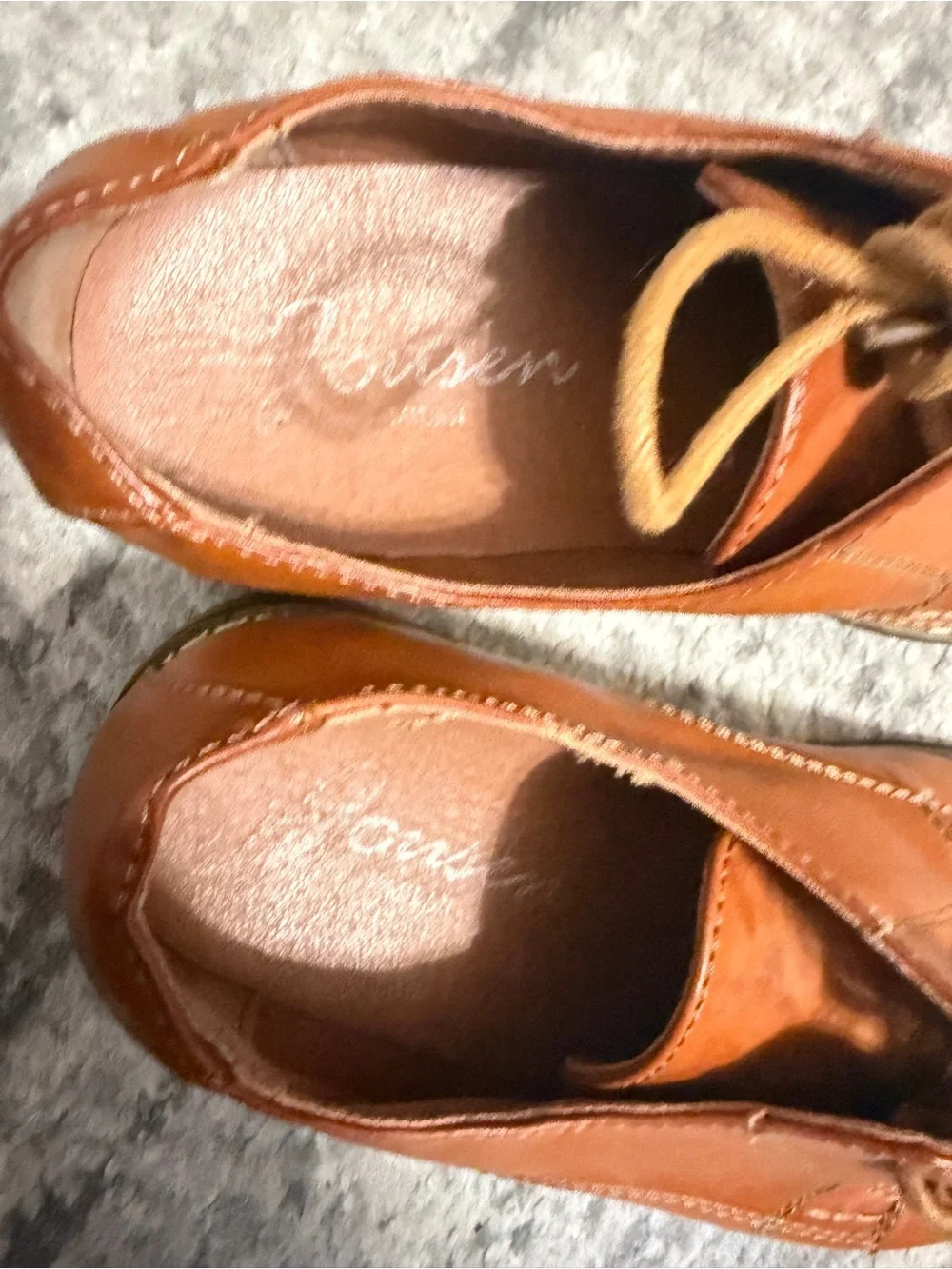 Jousen Men's Tan Leather Cap-Toe Oxford Derby Shoes